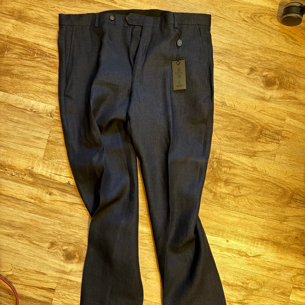 Todd Snyder Linen Trousers in indigo twill